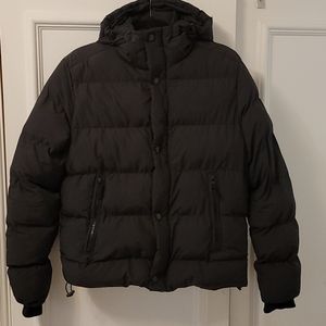 H&M Short hooded puffer jacket - black size S